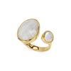 Double Bezel Gemstone Adjustable Ring-Rings-Ashley Schenkein Jewelry Design