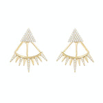 CZ Triangle Spike Ear Jackets-Earrings-Ashley Schenkein Jewelry Design