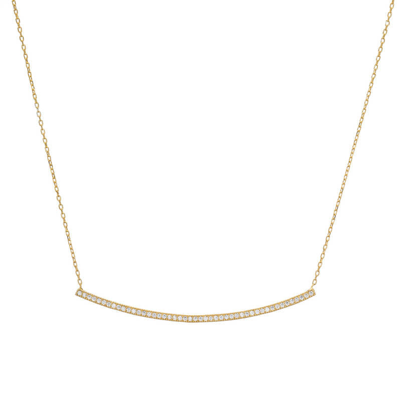 Pavé Bar Necklace-Necklace-Ashley Schenkein Jewelry Design