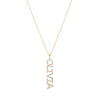 Diamond Pavé Personalized Block Letter Pendant Necklace-Necklaces-Ashley Schenkein Jewelry Design