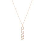 Diamond Pavé Personalized Block Letter Pendant Necklace-Necklaces-Ashley Schenkein Jewelry Design