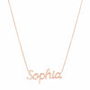 Diamond Pavé Personalized Cursive Necklace, 14k-Necklaces-Ashley Schenkein Jewelry Design