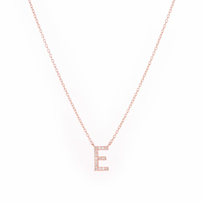 Silver E Letter Necklace | Royal Chain Group