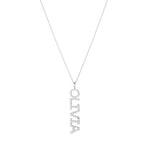 Diamond Pavé Personalized Block Letter Pendant Necklace-Necklaces-Ashley Schenkein Jewelry Design