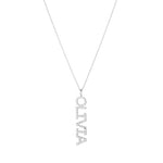 Diamond Pavé Personalized Block Letter Pendant Necklace-Necklaces-Ashley Schenkein Jewelry Design