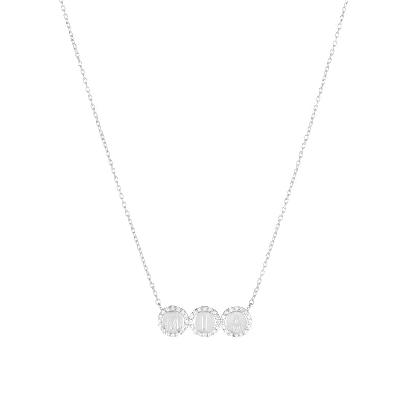 Diamond Pavé Personalized Disc Necklace-Necklaces-Ashley Schenkein Jewelry Design