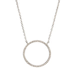 Open Circle Pavé CZ Necklace-Necklace-Ashley Schenkein Jewelry Design