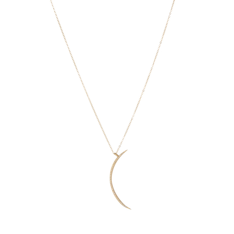 Brooklyn Half Moon with Pavé Diamond V Necklace – Ashley Schenkein Jewelry  Design