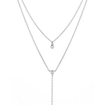 Melrose CZ Double Y Drop Necklace-Necklace-Ashley Schenkein Jewelry Design