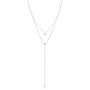 Melrose CZ Double Y Drop Necklace-Necklace-Ashley Schenkein Jewelry Design
