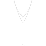 Melrose CZ Double Y Drop Necklace-Necklace-Ashley Schenkein Jewelry Design