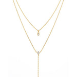 Melrose CZ Double Y Drop Necklace-Necklace-Ashley Schenkein Jewelry Design
