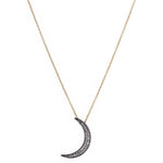 Diamond Moon Necklace-Necklace-Ashley Schenkein Jewelry Design