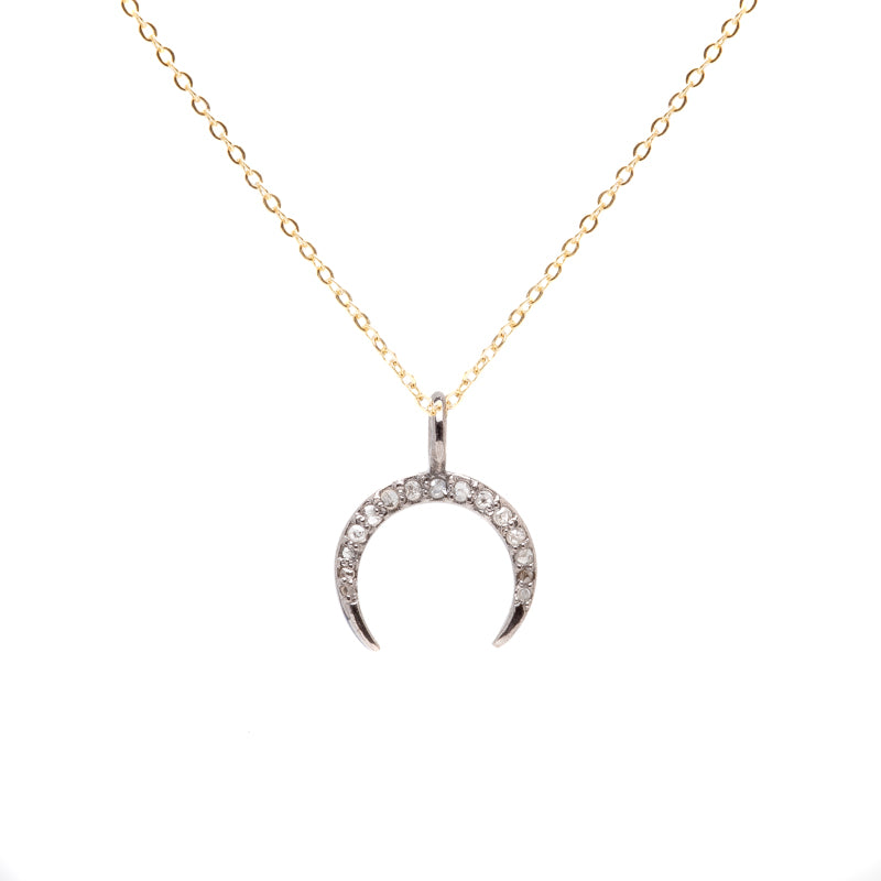 Brooklyn Diamond Upside Down Crescent Moon Necklace