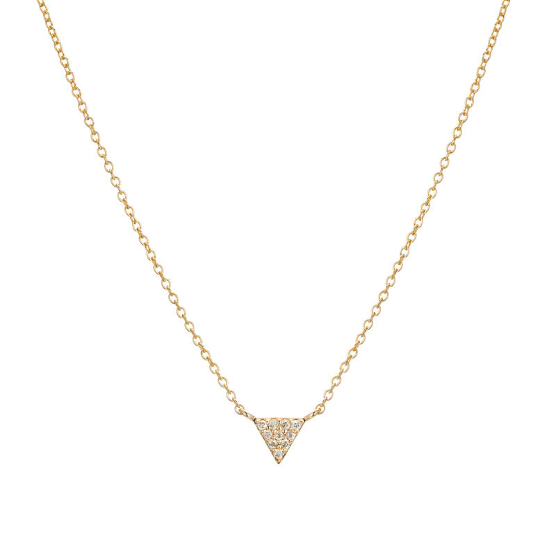 Diamond Pavé Triangle Necklace, 14ky-Necklaces-Ashley Schenkein Jewelry Design