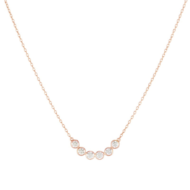 Diamond Bezel Curved Bar Necklace, 14k-Ashley Schenkein Jewelry Design