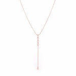 Diamond Bezel Lariat Necklace, 14ky-Necklace-Ashley Schenkein Jewelry Design