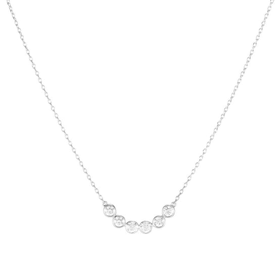 Diamond Bezel Curved Bar Necklace, 14k-Ashley Schenkein Jewelry Design