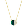 Half Polished Gemstone and Pavé Necklace-Necklace-Ashley Schenkein Jewelry Design