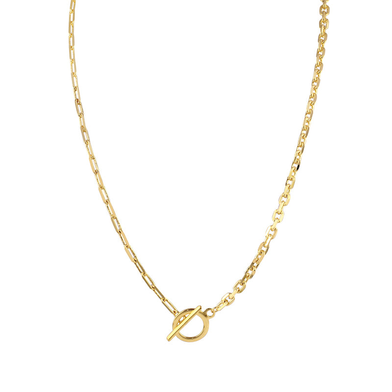 Mixed Paper Clip Chain Necklace-Necklace-Ashley Schenkein Jewelry Design