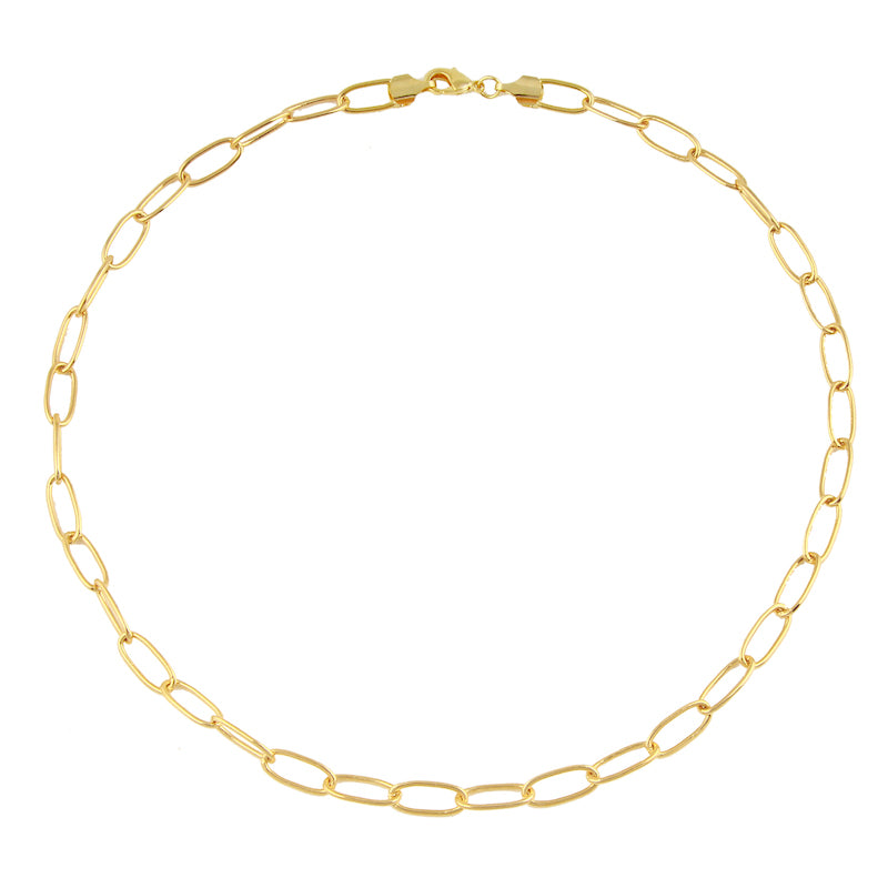 Elongated Oval Chain Necklace-Necklace-Ashley Schenkein Jewelry Design
