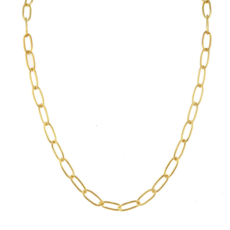 Elongated Oval Chain Necklace-Necklace-Ashley Schenkein Jewelry Design