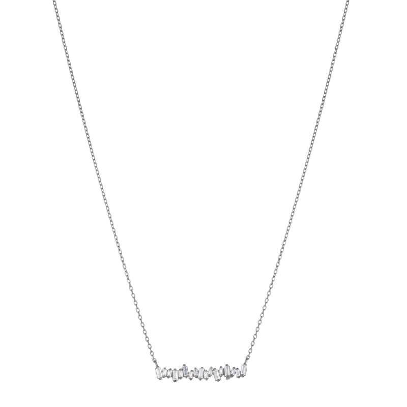 CZ Baguette Bar Necklace-Necklace-Ashley Schenkein Jewelry Design