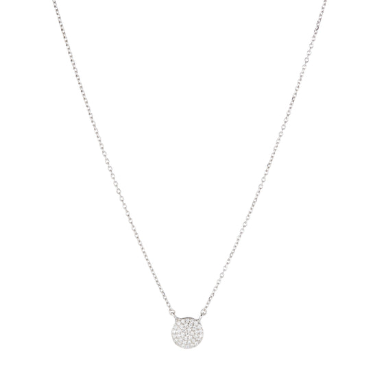 Pavé CZ Disc Necklace-Necklace-Ashley Schenkein Jewelry Design