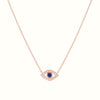 Diamond and Sapphire Evil Eye Necklace, 14ky-Necklace-Ashley Schenkein Jewelry Design