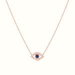Diamond and Sapphire Evil Eye Necklace, 14ky-Necklace-Ashley Schenkein Jewelry Design
