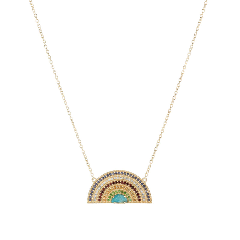 Rainbow Pavé Necklace-Necklaces-Ashley Schenkein Jewelry Design