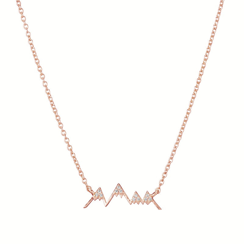 Pavé Mountain Outline Necklace-Necklace-Ashley Schenkein Jewelry Design