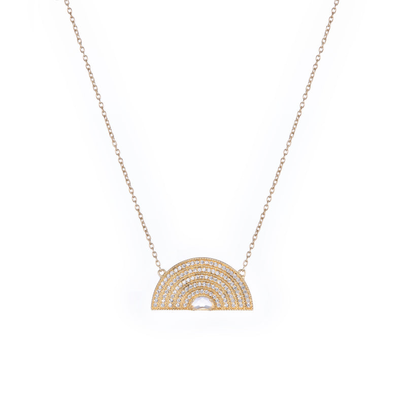 Rainbow Pavé Necklace-Necklaces-Ashley Schenkein Jewelry Design