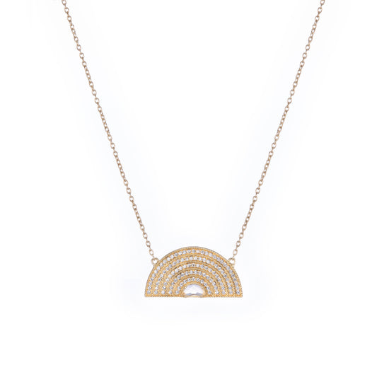 Rainbow Pavé Necklace-Necklaces-Ashley Schenkein Jewelry Design