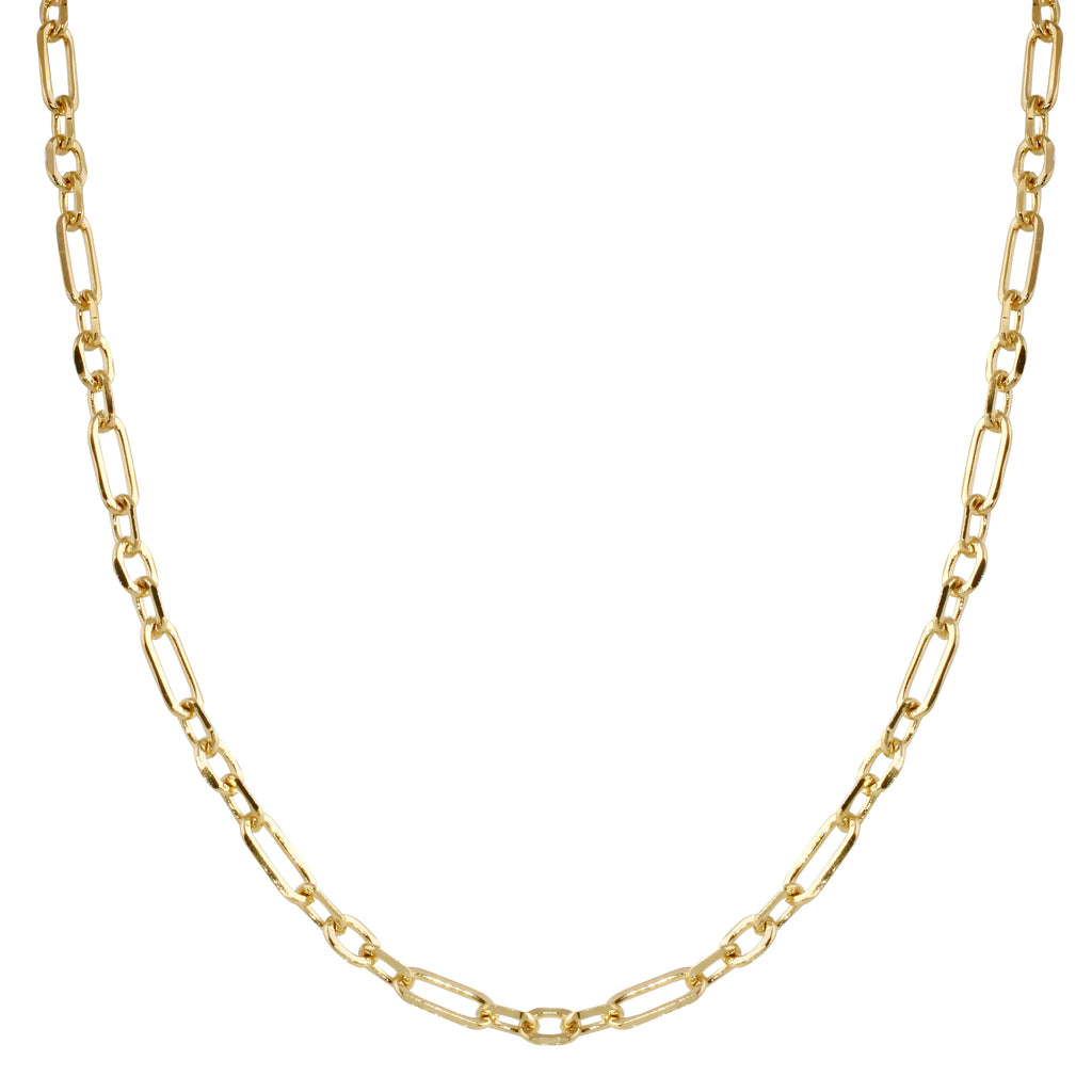 Mixed Size Gold-filled Paperclip Chain Necklace-Necklaces-Ashley Schenkein Jewelry Design