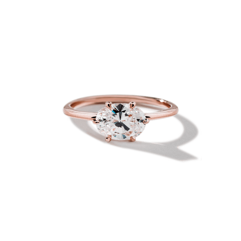 Solitaire East-West Pavé Hidden Halo Engagment Ring Setting-engagement ring-Ashley Schenkein Jewelry Design