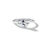 Solitaire East-West Pavé Hidden Halo Engagment Ring Setting-engagement ring-Ashley Schenkein Jewelry Design