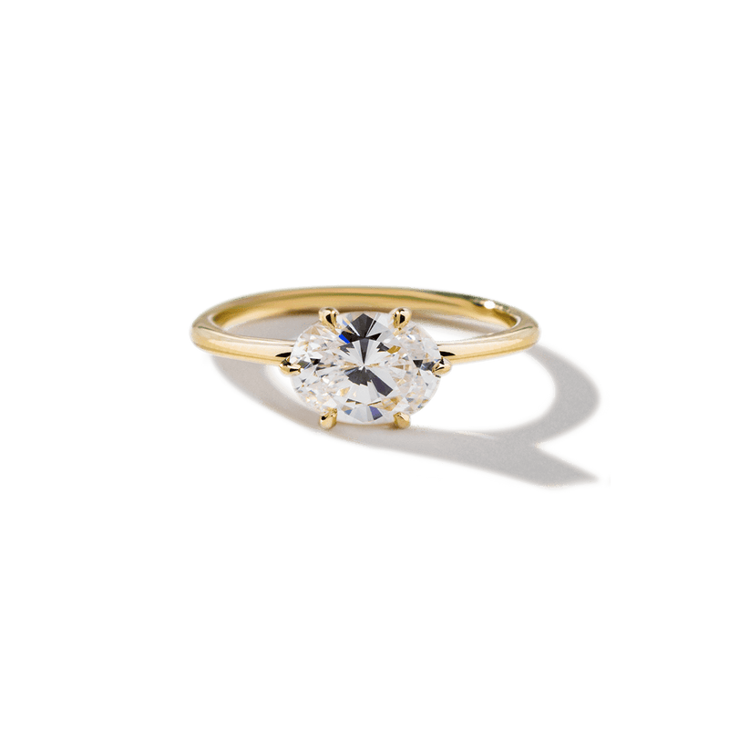Solitaire East-West Pavé Hidden Halo Engagment Ring Setting-engagement ring-Ashley Schenkein Jewelry Design