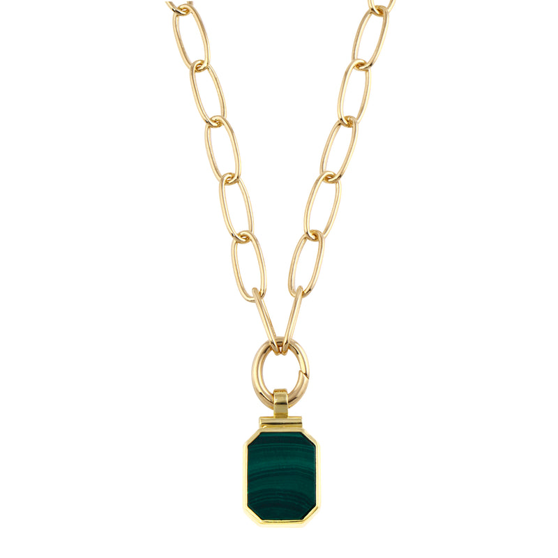 Emerald Shaped Gemstone Pendant Necklace-Necklaces-Ashley Schenkein Jewelry Design