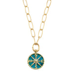 Gemstone Compass Pendant Necklace-Necklaces-Ashley Schenkein Jewelry Design