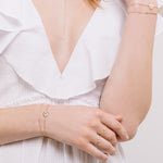 Melrose CZ Pavé Evil Eye Bolo Bracelet-Bracelets-Ashley Schenkein Jewelry Design