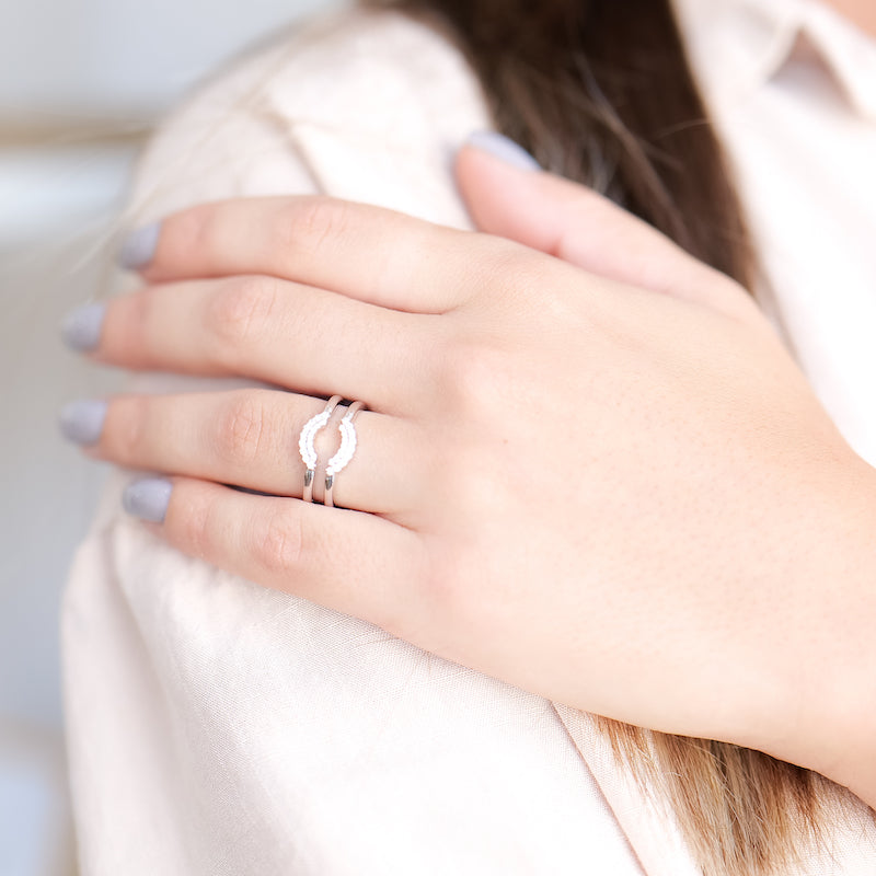 Double Row Micro Pavé Diamond Halo Guard Ring-Ring Guard-Ashley Schenkein Jewelry Design