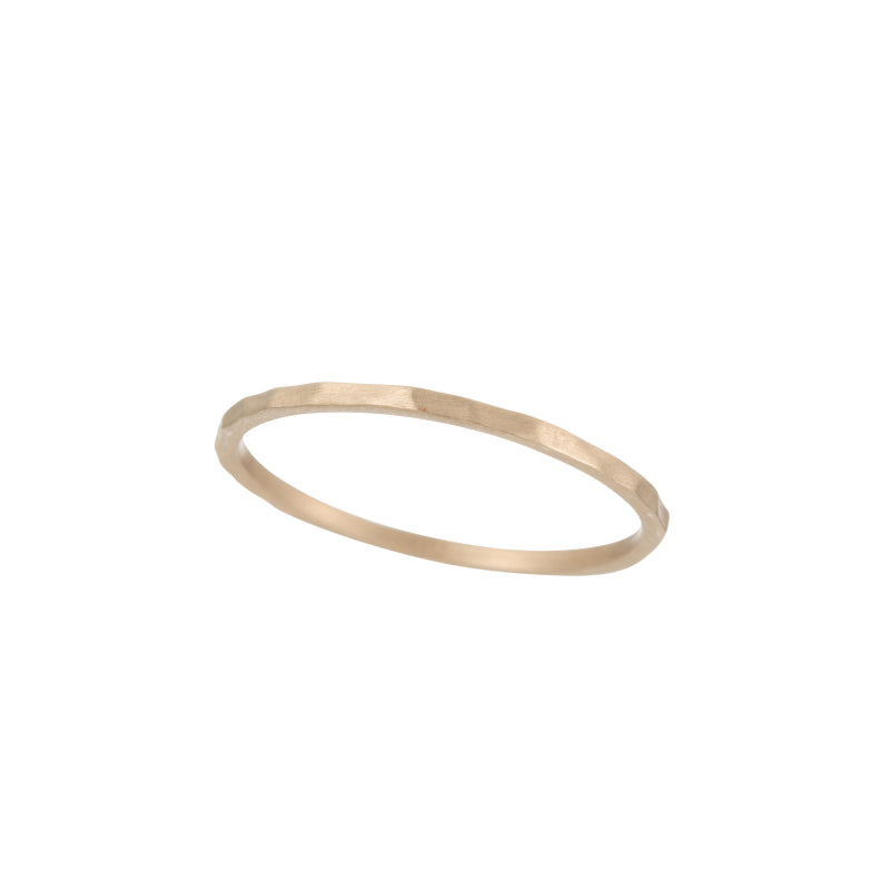 Solid Gold Matte Hammered Band, 14k-Rings-Ashley Schenkein Jewelry Design