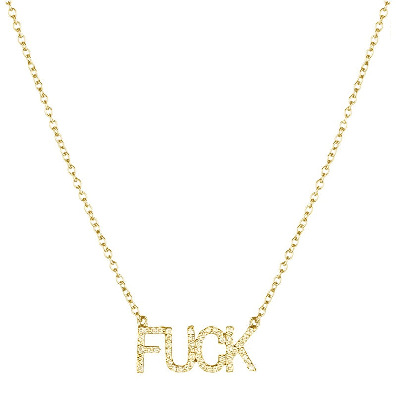 Diamond Pavé Personalized Block Letter Necklace – Ashley Schenkein