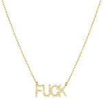 Diamond Pavé FUCK Necklace-Necklace-Ashley Schenkein Jewelry Design
