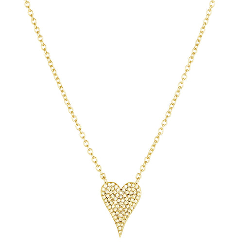 Diamond Pavé Small Heart Necklace -Necklace-Ashley Schenkein Jewelry Design