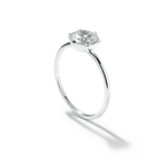 Round Brilliant Diamond Hexagon Engagement Ring Setting-engagement ring-Ashley Schenkein Jewelry Design