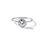 Round Brilliant Diamond Hexagon Engagement Ring Setting-engagement ring-Ashley Schenkein Jewelry Design
