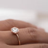Round Brilliant Diamond Hexagon Engagement Ring Setting-engagement ring-Ashley Schenkein Jewelry Design