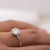 Round Brilliant Diamond Hexagon Engagement Ring Setting-engagement ring-Ashley Schenkein Jewelry Design